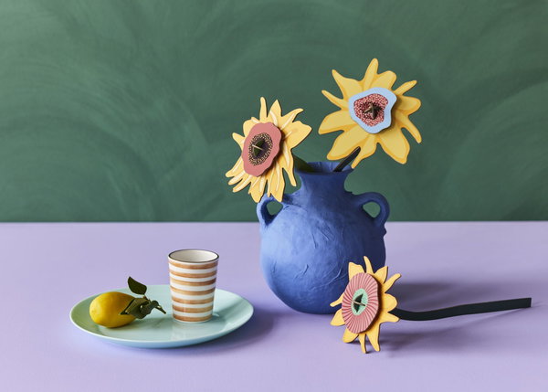 Papierskulptur 'Sonnenblumen-Trio'