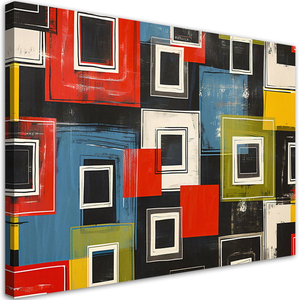 Kunstdruck auf Leinwand 'Colorful Geometry'
