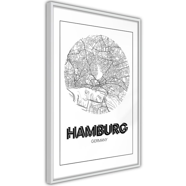 Poster 'City Map: Hamburg (Round)'