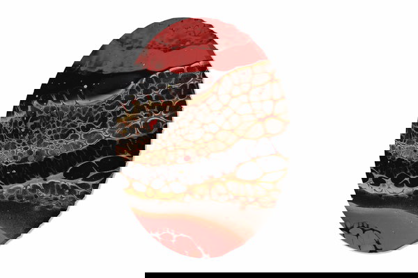 Pintura redonda 'Vermilion Swirl'