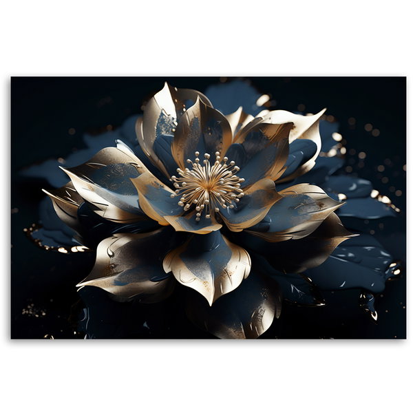 Kunstdruck auf Leinwand 'Elegant Metallic Flower'