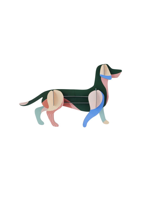 Sculptures en papier 'Colorful Dog Figure'