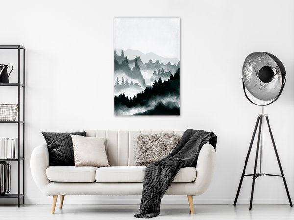 Kunstdruck auf Leinwand 'Hazy Landscape Vertical'