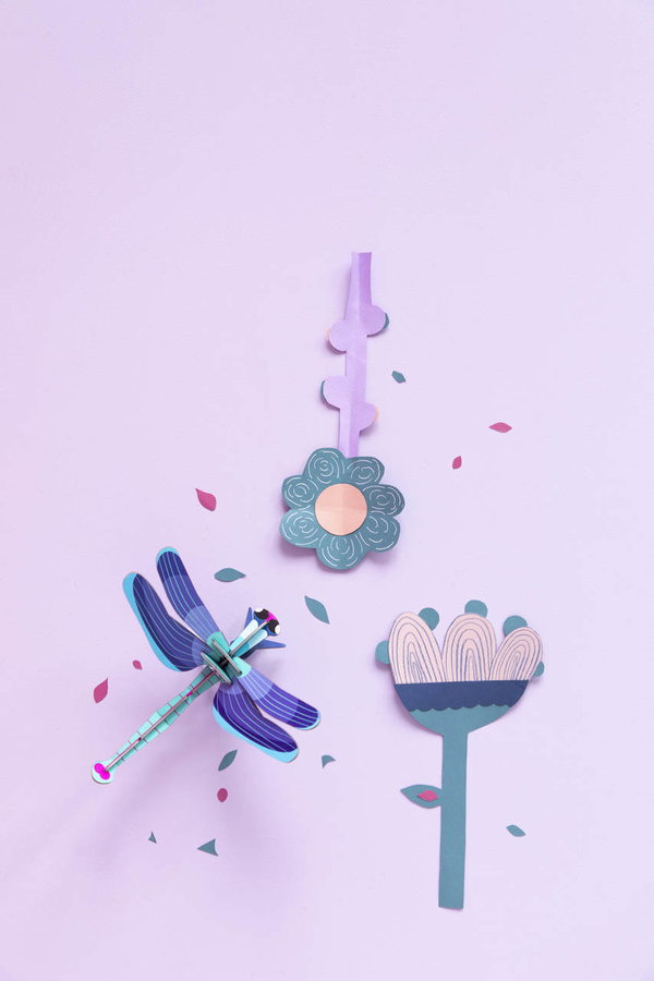 Wanddeko Papier 'Saphirlibelle'