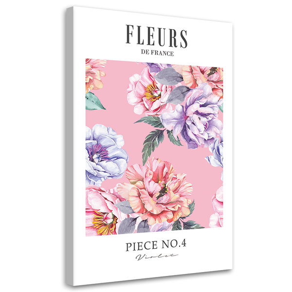 Kunstdruck auf Leinwand 'Fleurs de France'