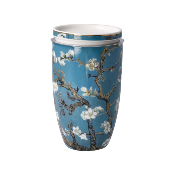 Goebel Teetasse mit Sieb und Deckel 'Mandelbaum'