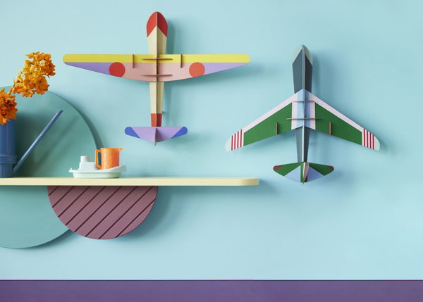 3D Wandobject gemaakt van karton 'Bright Plane Model'