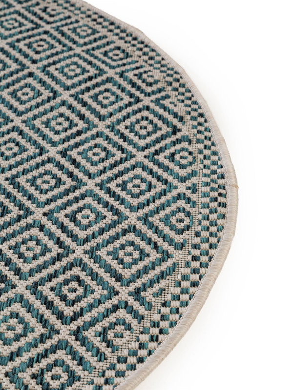 Design In- &amp; Outdoor Runder Teppich Cleo Blau
