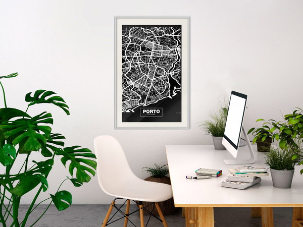 Poster 'City Map: Porto (Dark)'