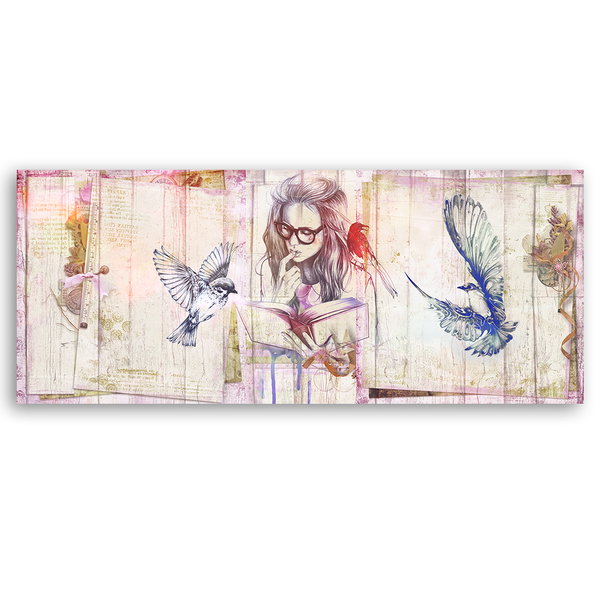 Kunstdruck auf Leinwand 'Whispers from the Pages'