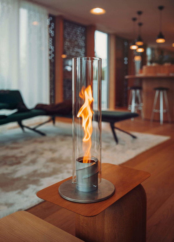 SPIN 90 Tischfeuer silber | Outdoor &amp; Indoor