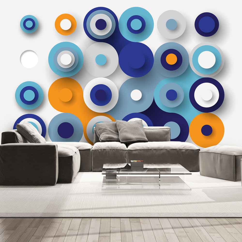 Behang 'Geometry Of Blue Wheels'