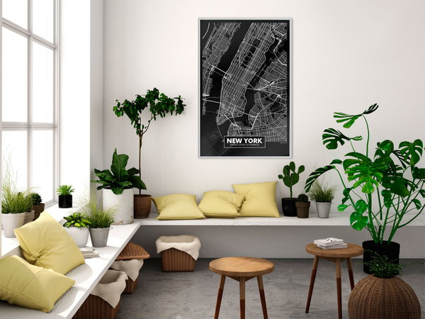 Poster 'City Map: New York (Dark)'