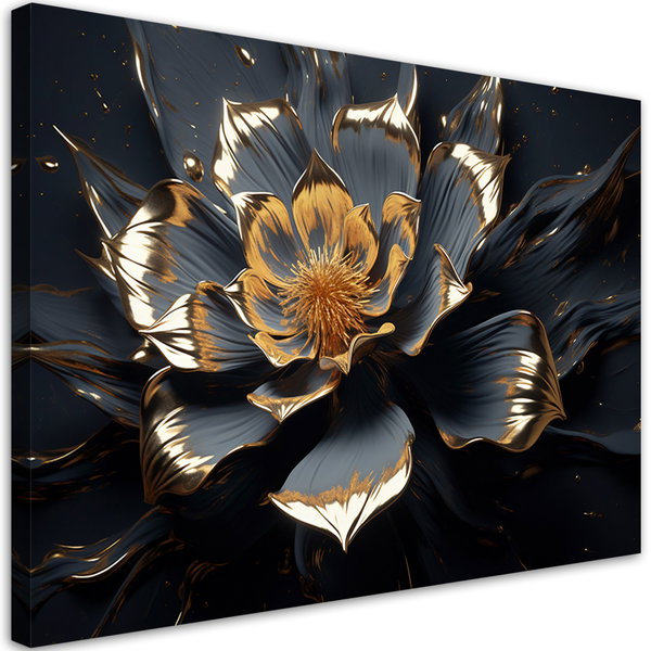 Kunstdruck auf Leinwand 'Luxurious Metallic Flower'