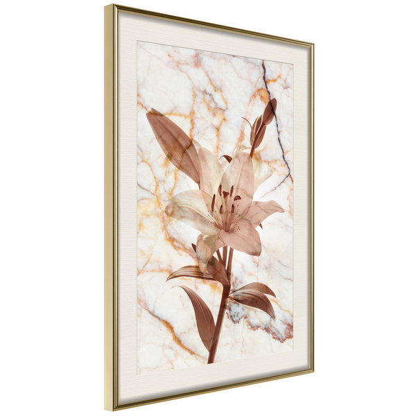 Poster 'Lily on Marble Background'