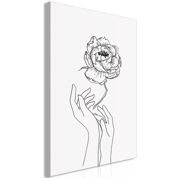 Art print on canvas 'Delicate Flower Vertical'