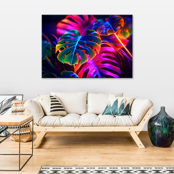 Kunstdruck auf Leinwand 'Neon Jungle 4'