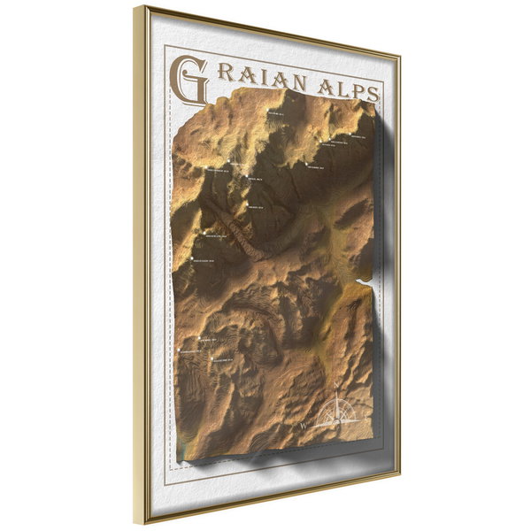 Poster 'Raised Relief Map: Graian Alps'