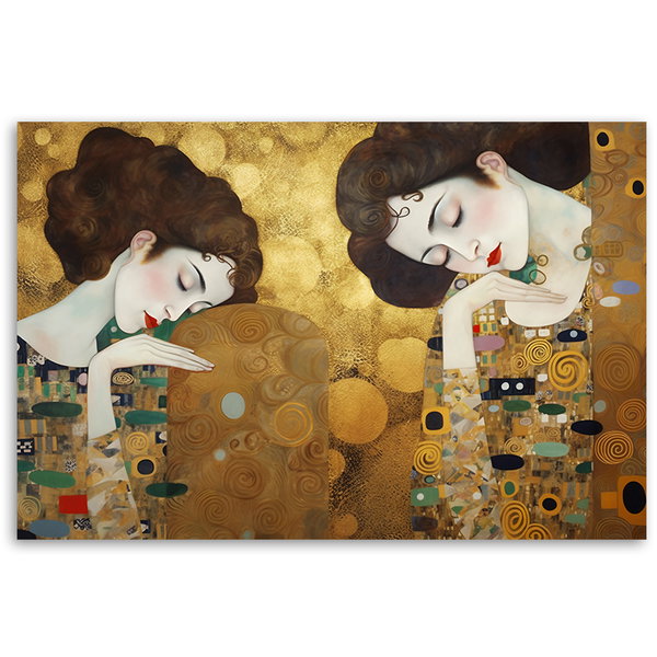 Kunstdruck auf Leinwand 'Klimt - Women Faces 3'