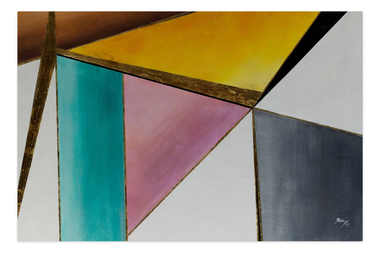 Olieverf schilderijen 'Colours of Imagination' | Handgeschilderd unicum 180x120cm komt in de ruimte goed tot zijn recht.