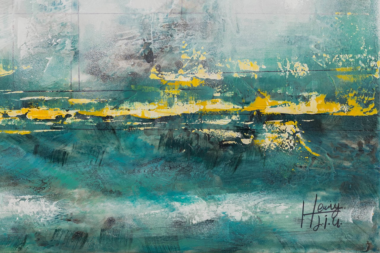 Handgeschilderd schilderij 'Another Perspective' 80x80cm | incl. certificaat van echtheid komt in de ruimte goed tot zijn recht.