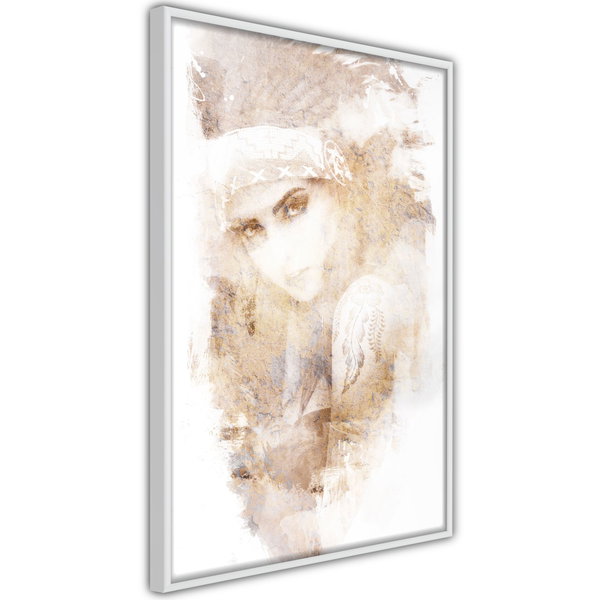 Poster 'Mysterious Look (Beige)'