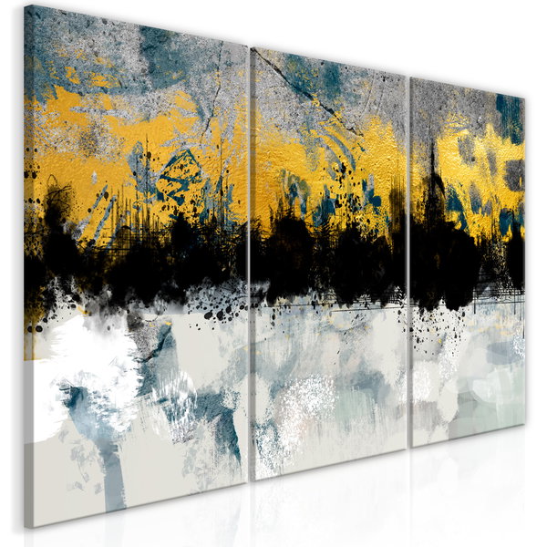 Kunstdruk op canvas 'Golden Clouds (3 Parts)'