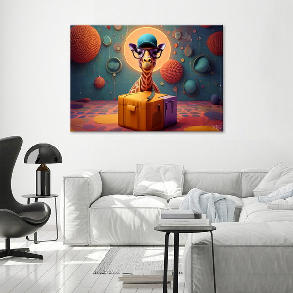 Kunstdruck auf Leinwand 'The Tech Giraffe'