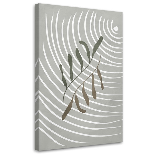 Kunstdruck auf Leinwand 'Minimalist Leaf Abstract'