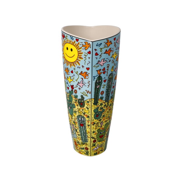 Vaso porcellana 'Desert Glow Life' di James Rizzi 10,5x24x13,5cm