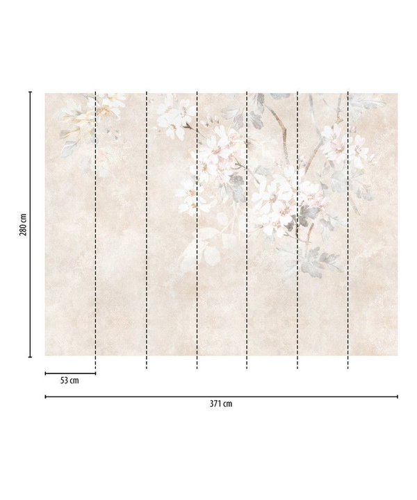 Tapete 'Floral Whisper' 371x280cm