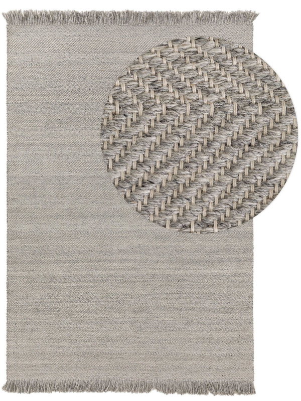 Design Wollteppich Lars Hellgrau