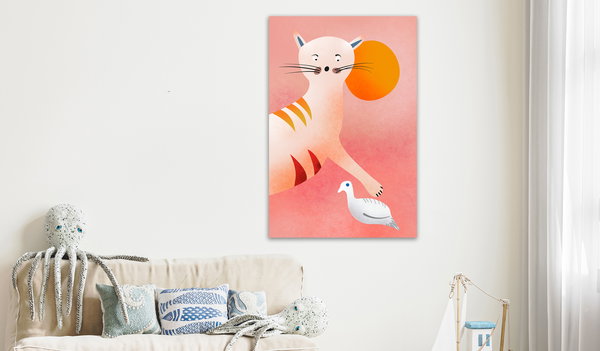 Kunstdruck auf Leinwand 'Young Tiger Vertical'
