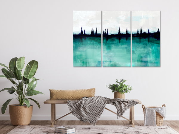 Kunstdruck auf Leinwand 'Mountain Lake (3-teilig)'