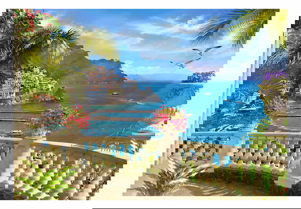 Papel de parede auto-adesivo 'Balcony Idyll'