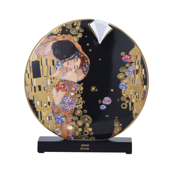 Porzellan Vase 'Golden Embrace' von Gustav Klimt 6x22,5x21cm