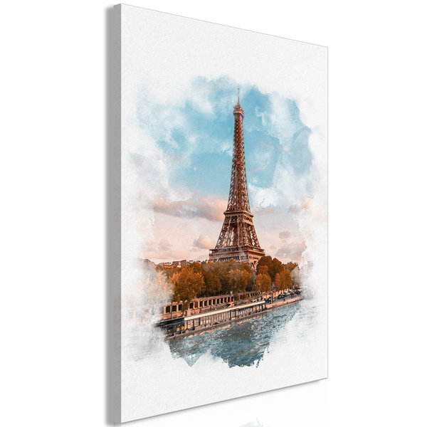 Kunstdruck auf Leinwand 'Paris View Vertical'