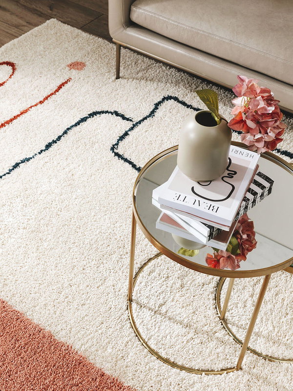 Design Hochflorteppich Louise Bunt