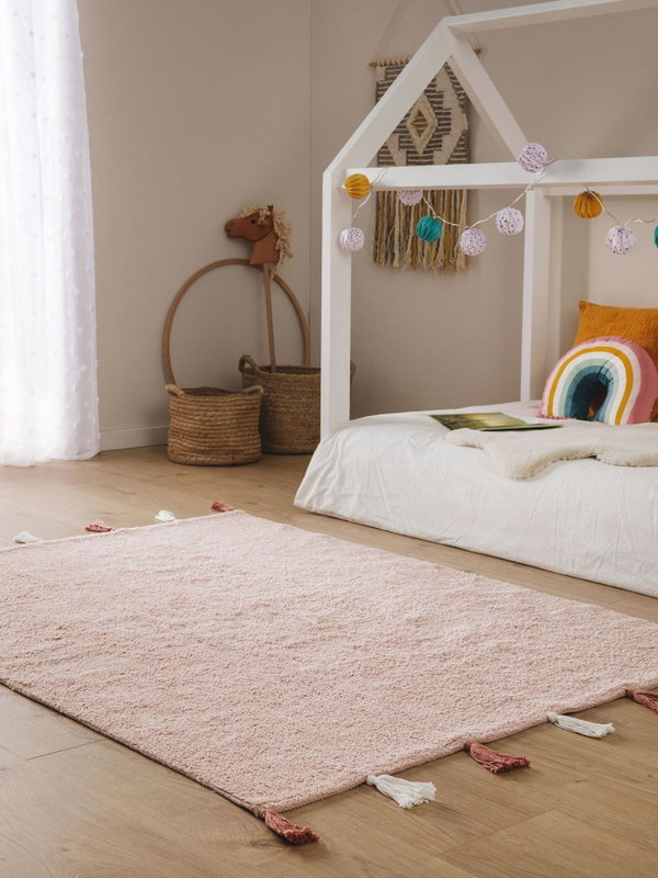 Design Waschbarer Kinderteppich Malu Rosa III