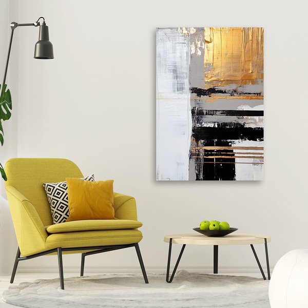 Kunstdruck auf Leinwand 'Golden Textured Serenity 3'