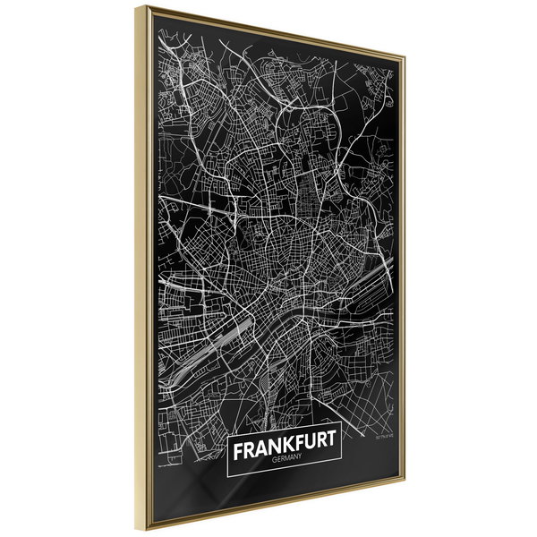Poster 'City Map: Frankfurt (Dark)'
