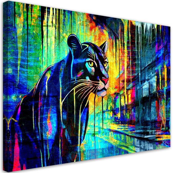 Kunstdruck auf Leinwand 'Prismatic Panther 1'