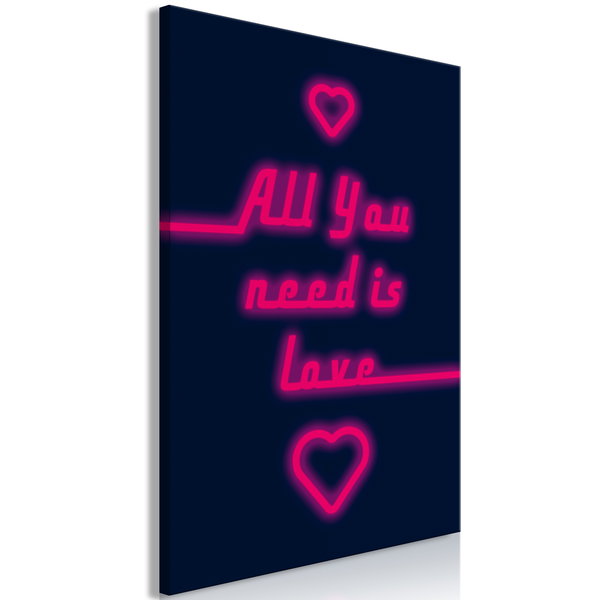 Art print on canvas 'All You Need Is Love Vertical'