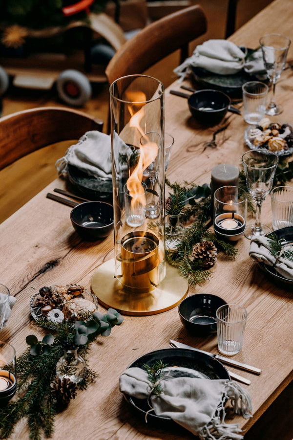 SPIN 90 Tischfeuer gold | Outdoor &amp; Indoor
