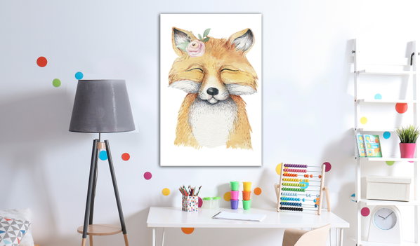 Kunstdruck auf Leinwand 'Red Fox Vertical'