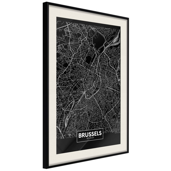 Poster 'City Map: Brussels (Dark)'