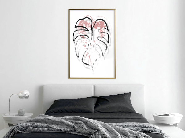 Poster 'Black Leaf Outline'