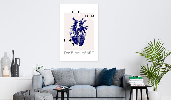 Kunstdruck auf Leinwand 'Take My Heart Vertical'