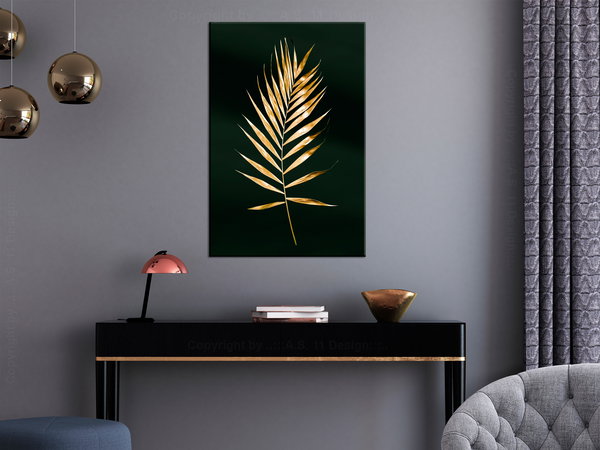 Kunstdruck auf Leinwand 'Sophisticated Leaf Vertical'