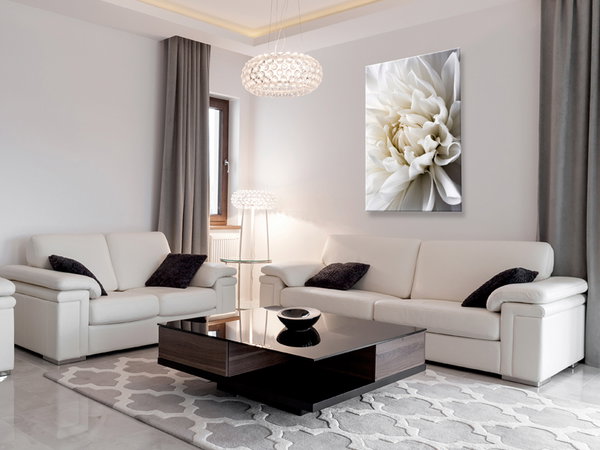 Kunstdruck auf Leinwand 'White Dahlia'